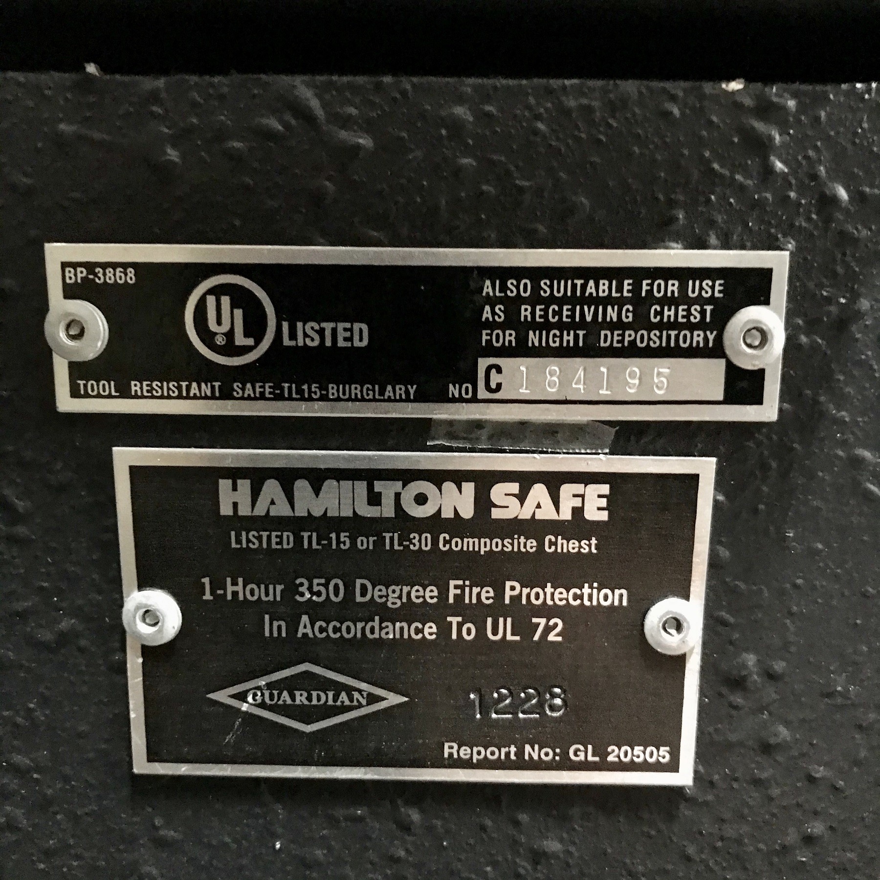 Hamilton Safe 2018 Used Safes/